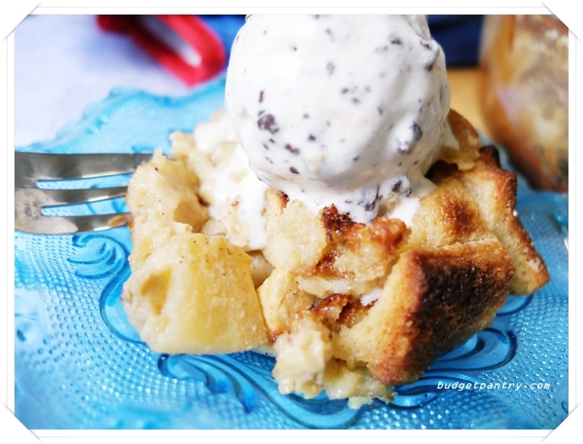Bread pudding with Apples and Bailey’s